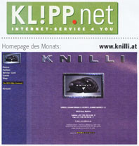 Erfolg für die Knilli-Homepage, Homepage der Woche in der Zeitschrift